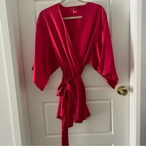La Senza pink satin robe Size S-M